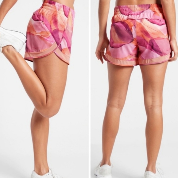 Athleta Pants - Athleta Printed Mesh Racer Run Short 4" SzXXS